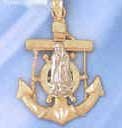 Anchor Wheel pendant 7802 3.2 grams 14 KT gold,